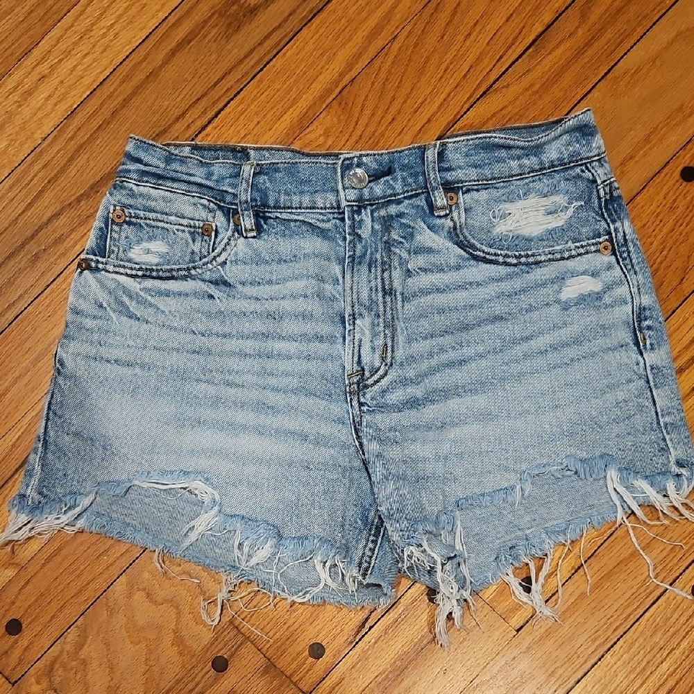 American Eagle Outfitters Blue Jean Shorts Distressed Cut-Off